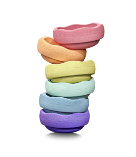 Mini Stapelstenen Set - Rainbow Pastel ( 6-delig)