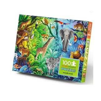 Crocodile Creek Holografische Puzzel - Jungle Paradijs (100-delig) | 6+