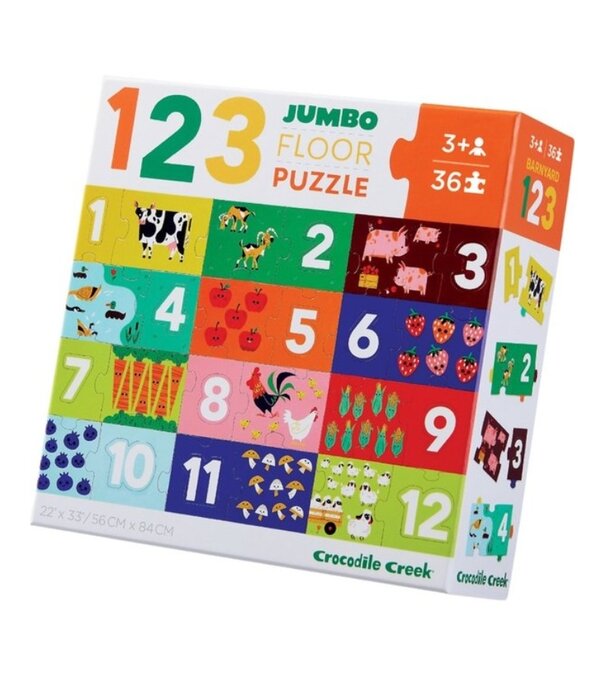 Crocodile Creek Crocodile Creek Vloerpuzzel XL - Jumbo Floor Puzzel 123 (36-delig) | 3+
