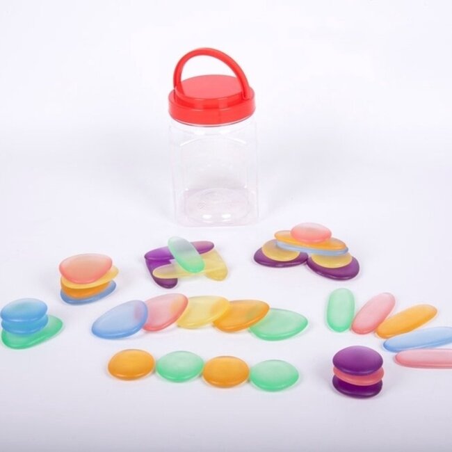 Edx Education - Transparante Kiezels - Regenboog  (36 delig)