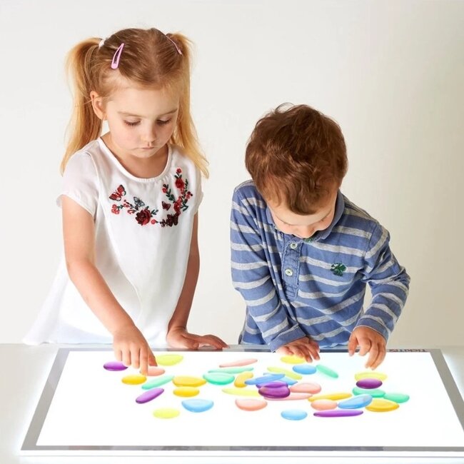 Edx Education - Transparante Kiezels - Regenboog  (36 delig)