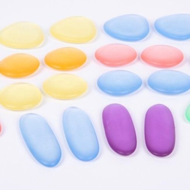 Edx Education - Transparante Kiezels - Regenboog  (36 delig)