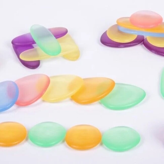 Edx Education - Transparante Kiezels - Regenboog  (36 delig)