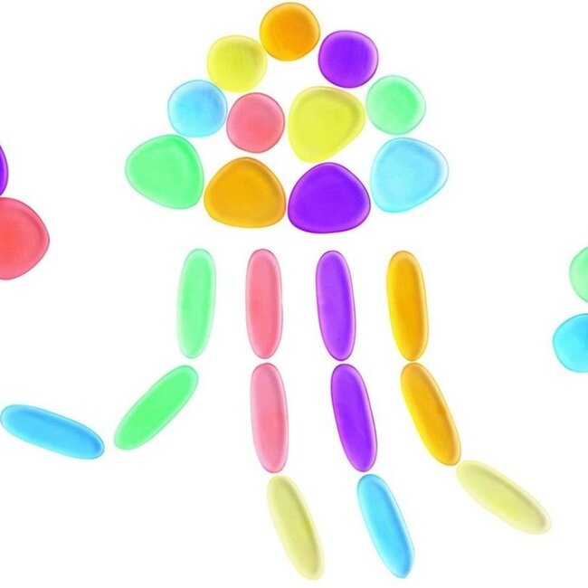 Edx Education - Transparante Kiezels - Regenboog  (36 delig)