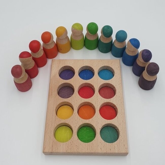 Grimm's Houten Sorteerbord - Regenboog