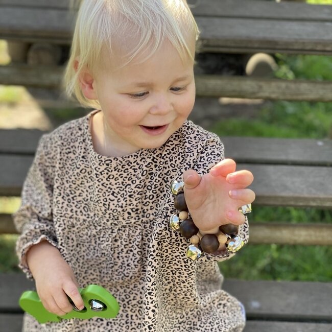 Percussie Rammelaar - Belletjes Armband - Donker