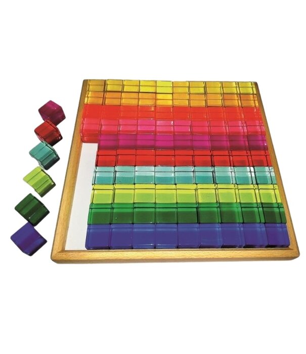 Bauspiel Bauspiel - Lucent Cubes - Transparant Gekleurde Blokken (100-delig)