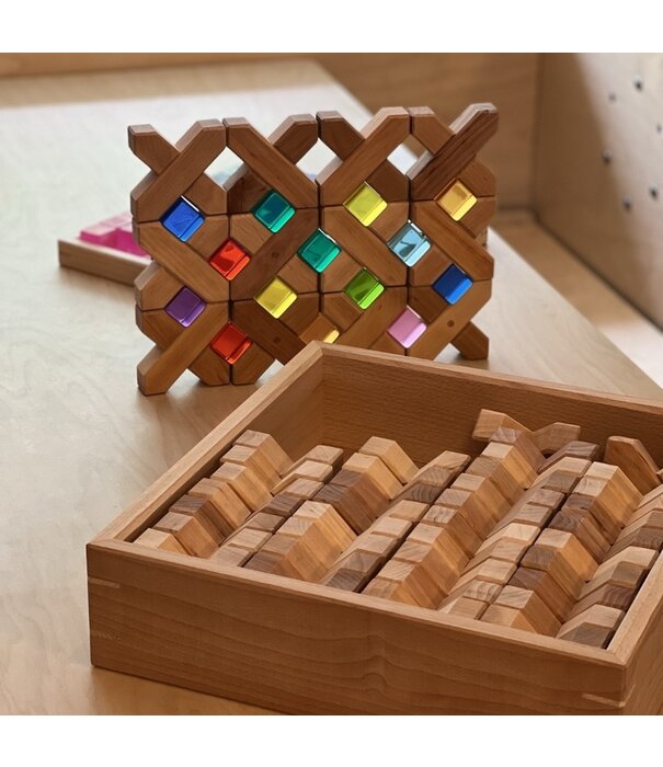 Bauspiel Bauspiel - Lucent Cubes - Transparant Gekleurde Blokken (100-delig)