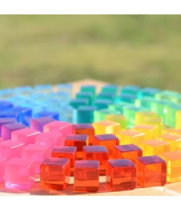 Bauspiel Bauspiel - Lucent Cubes - Transparant Gekleurde Blokken (100-delig)