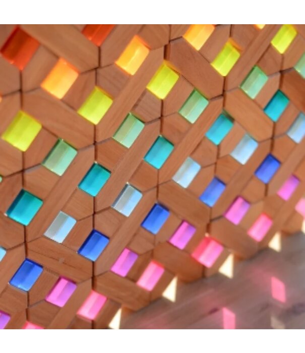 Bauspiel Bauspiel - Lucent Cubes - Transparant Gekleurde Blokken (100-delig)