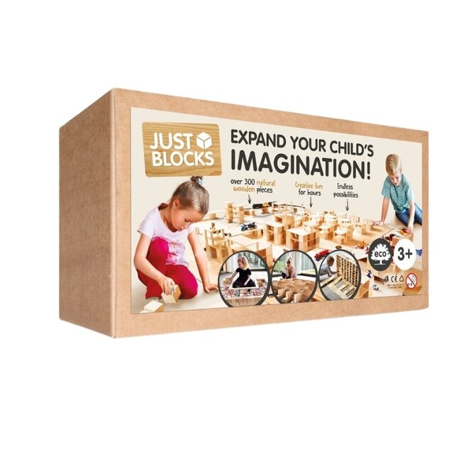 Just Blocks - Houten Blokken Set - Big Pack (336-delig)