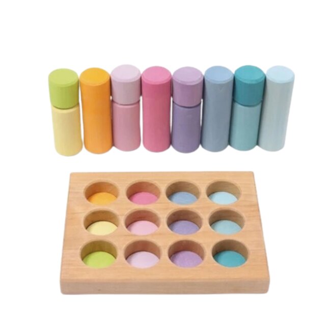 Grimm's - Sorteerbord met Houten Staven - Pastel