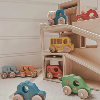  TickiT Gekleurd Houten Set Voertuigen (12-delig)
