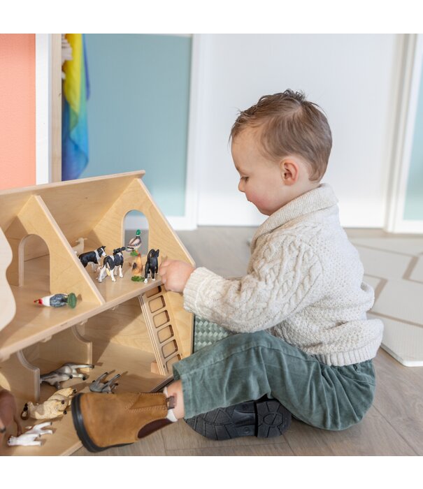 van Dijk Toys Van Dijk Toys - Houten Boerderij - Wit Dak