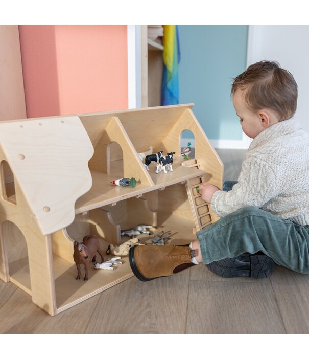 van Dijk Toys Van Dijk Toys - Houten Boerderij - Wit Dak