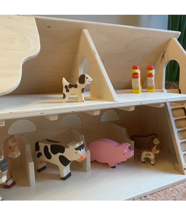 van Dijk Toys Van Dijk Toys - Houten Boerderij - Wit Dak