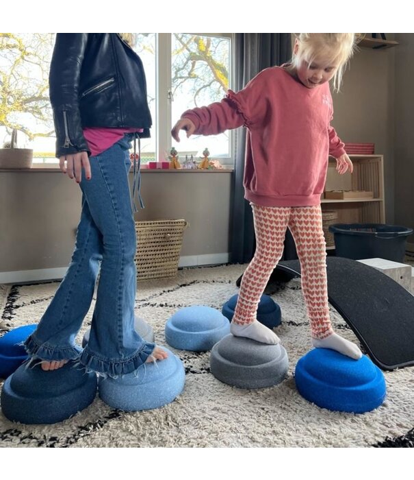 Stapelstein Stapelstenen - Grote Set - Blauw/Grijs (8-delig)