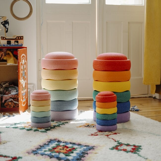 Stapelstein - Mini Stapelstenen Set - Rainbow Pastel ( 6-delig)