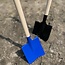 Ideal Toys - Metalen Blauwe Schep - Rechte schep met Houten Steel (60 cm)