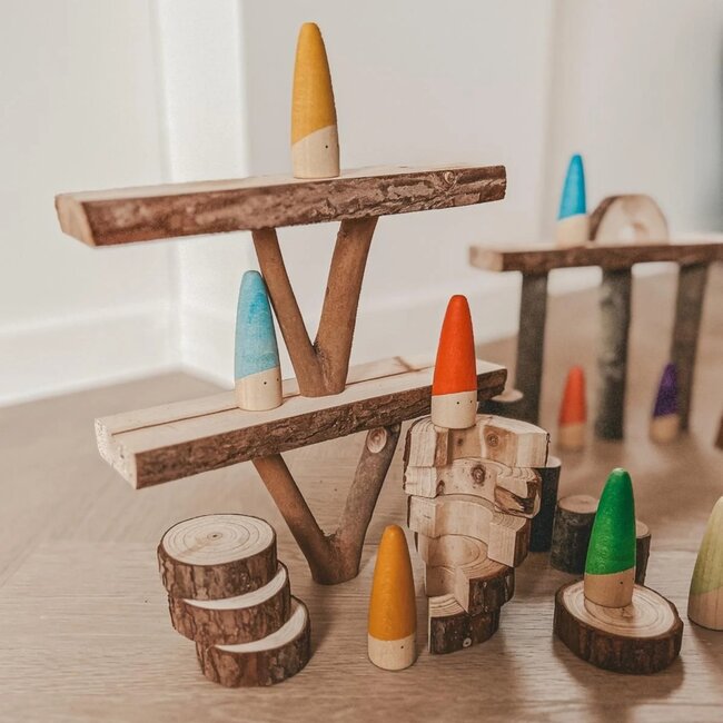 Guidecraft - Natuurlijke Houten Bouw Elementen & Blokken Schors (36-delig) | 3+