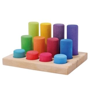 Grimm's  Sorteerbord met Houten Staven - Regenboog