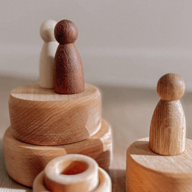 Grapat - Houten Nins Poppetjes -  Naturelkleur (set van 3)