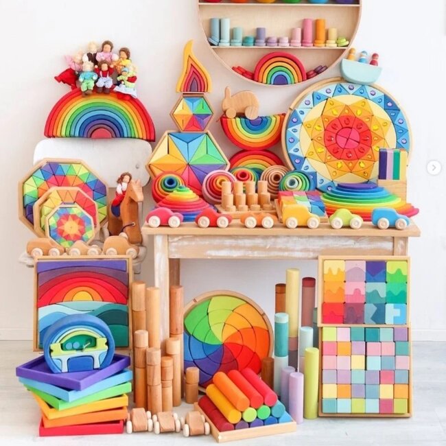 Grimm's - Houten Vriendjes - Regenboog (12-delig)
