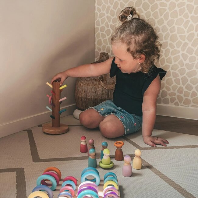JUTTER & Co. | Complete Set - Houten Houder - Houten Ringen