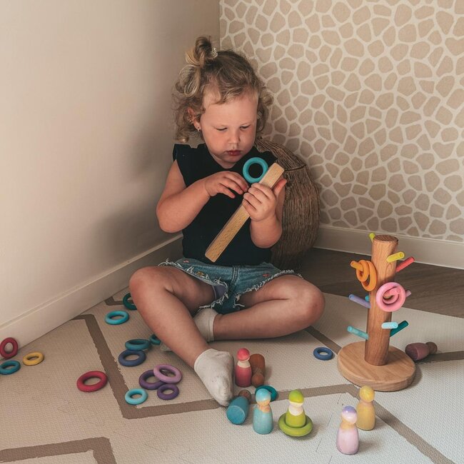 JUTTER & Co. | Complete Set - Houten Houder - Houten Ringen
