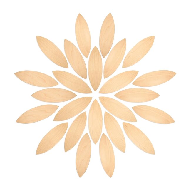 Grapat Houten Bloemblaadjes - Naturel (24-delig)