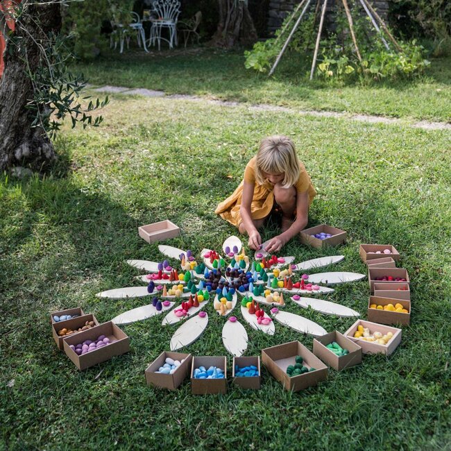 Grapat Houten Bloemblaadjes - Naturel (24-delig)