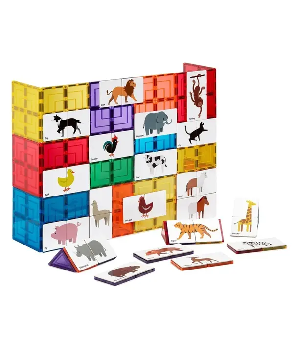 Learn & Grow Learn & Grow - Magnetische Tegel Topper - Dieren Duo Puzzel Set (40 stuks)