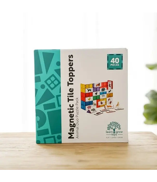 Learn & Grow Learn & Grow - Magnetische Tegel Topper - Dieren Duo Puzzel Set (40 stuks)