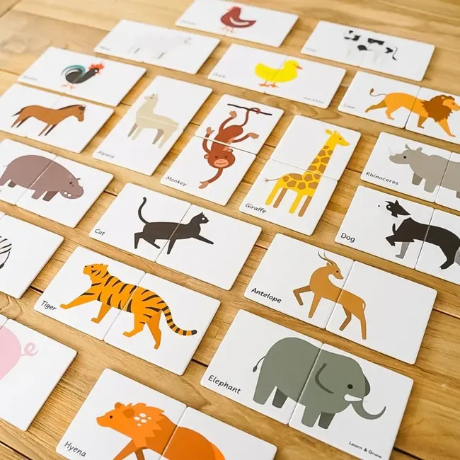 Learn & Grow - Magnetische Tegel Topper - Dieren Duo Puzzel Set (40 stuks)
