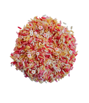 Speelrijst - Bloemen Roze (750 gram)