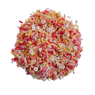 Speelrijst - Bloemen Roze (750 gram)