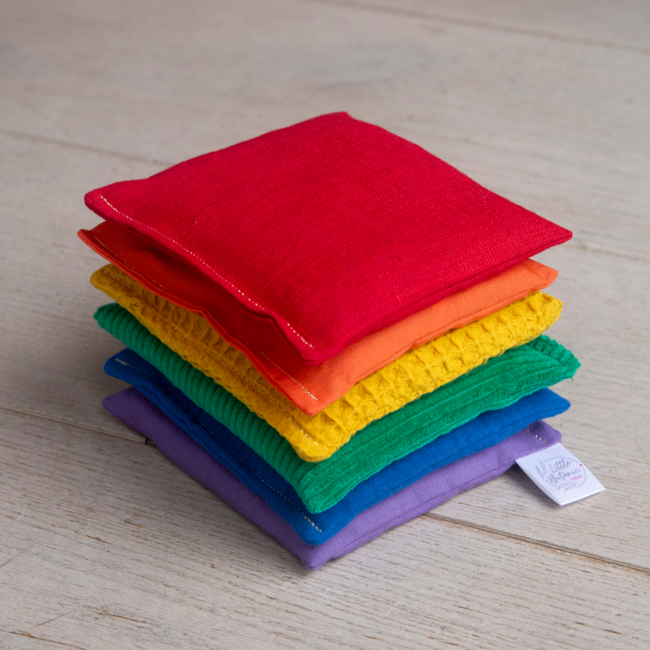Little Botanic label - Sensorische Pittenzakjes - Regenboog (6-delig)