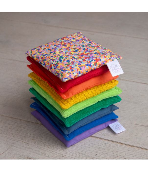 Little Botanic Label Little Botanic label - Sensorische pittenzakjes - Regenboog (8-delig) + Super Confetti