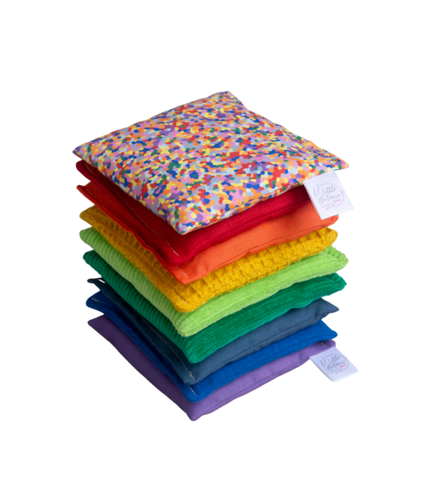 Little Botanic Label Little Botanic label - Sensorische pittenzakjes - Regenboog (8-delig) + Super Confetti