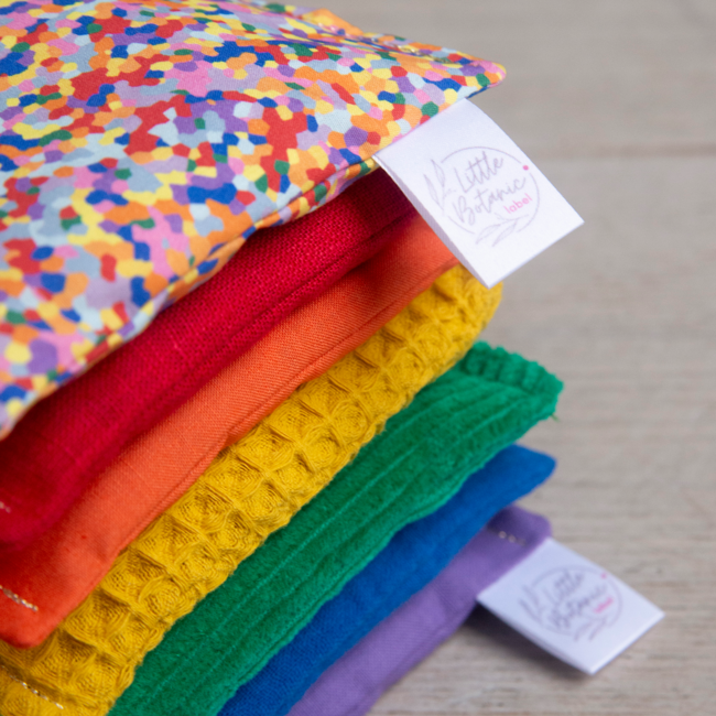 Little Botanic label - Sensorische pittenzakjes - Regenboog (6-delig) + Super Confetti