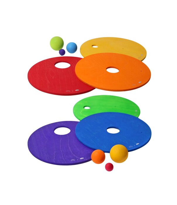 Grimm's  GRIMM'S x Stapelstein Rolling Discs Sets - Regenboog (6-delig)