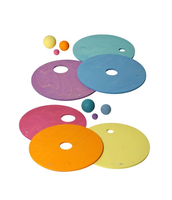 Grimm's  GRIMM'S x Stapelstein Rolling Discs Sets - Pastel (6-delig)