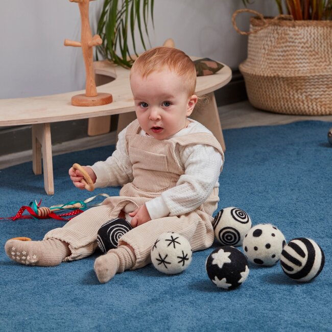 Cosy - Zachte Ballen Zwart-Wit Patroon (6-delig)