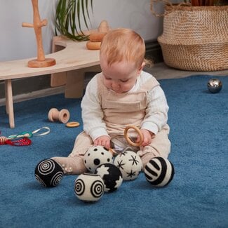 Cosy Zachte Ballen Zwart - Wit Patroon (6-delig)