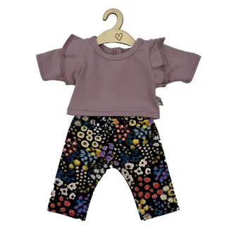 Hollie Poppen Kledingset -  Broek & Shirt - Lavendel Flowers