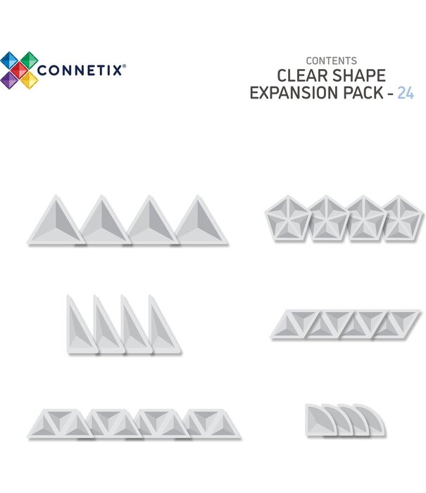 Connetix Connetix - Uitbreidingsset Vormen Transparant (24-delig)