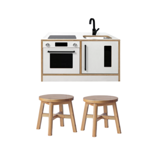 Kids By Design Kookeiland & Krukjes Set - Wit - Dreumes (3-delig)