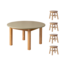 Kids By Design - Tafel Rond Set Sage Groen (Ø 90cm ) - BSO (5-delig)