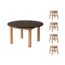 Kids By Design Tafel Rond Set Zwart (Ø 90cm ) - BSO (5-delig)