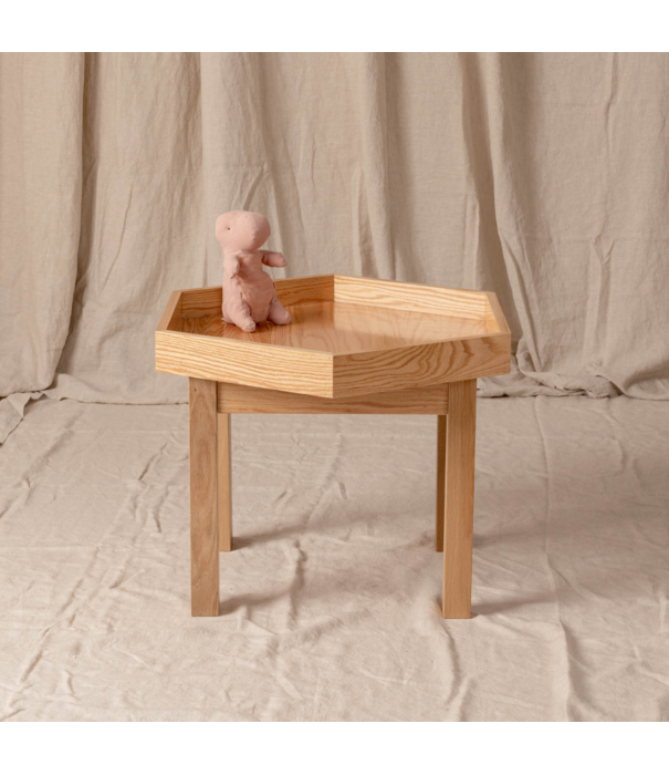Kids By Design Kids By Design - Zeshoekige Eiken Activiteiten Speeltafel met Rand - Alleen Tafelblad